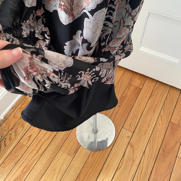 LOFT‎ Floral Black Dress with Lining - Size Small - Picture 12 of 14